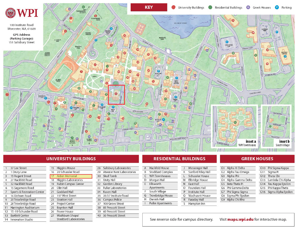 Map of Alden Hall Location